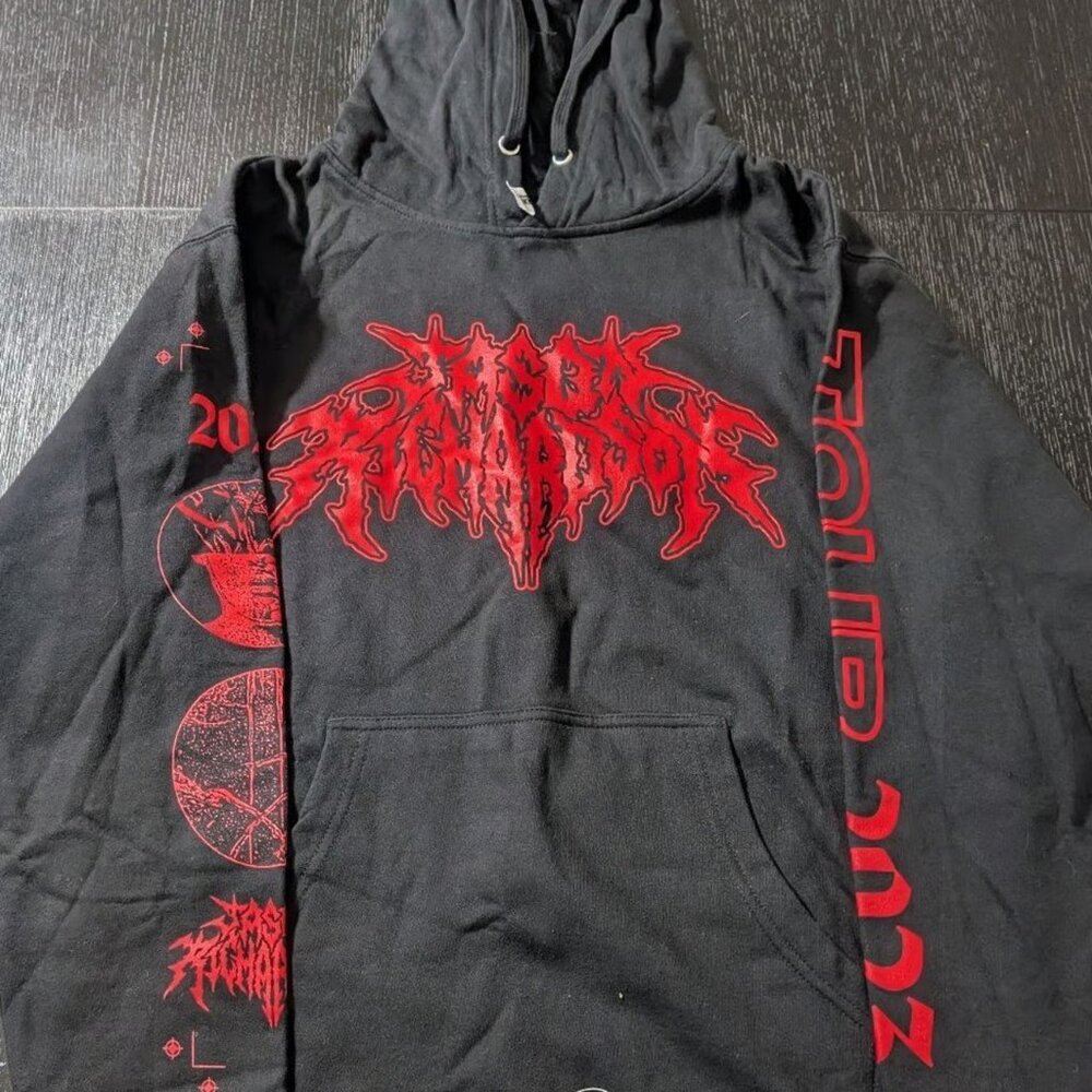 5# Jason Richardsonb Black pullover hoodie with multi-color ink print 2023